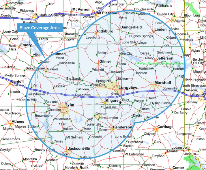 Blaze Coverage Map